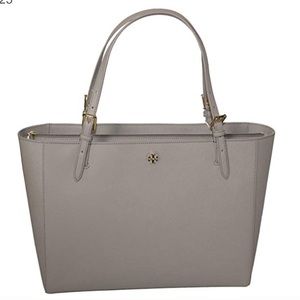 Tory Burch Large Emerson Buckle Tote Grey $250